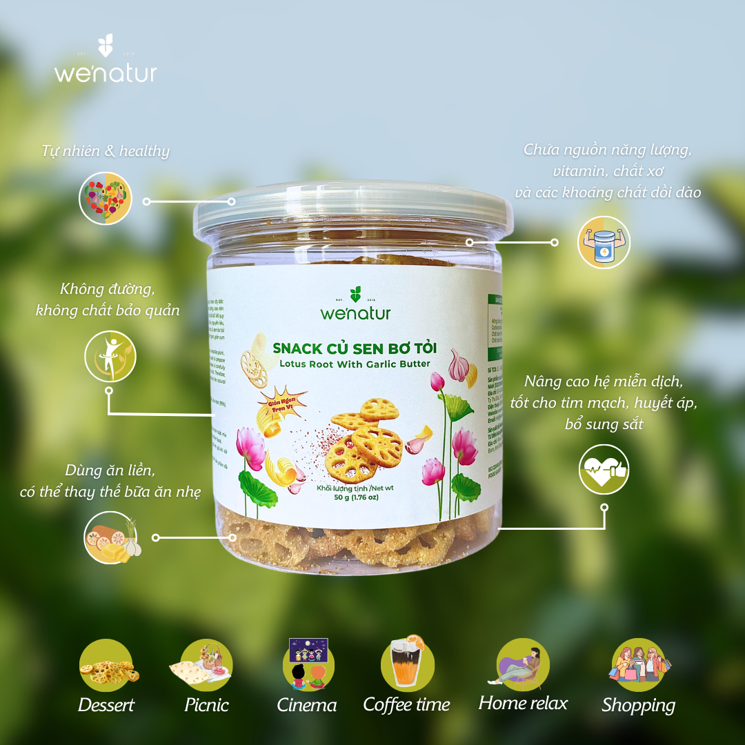 Snack Củ Sen Bơ Tỏi we'natur 50g