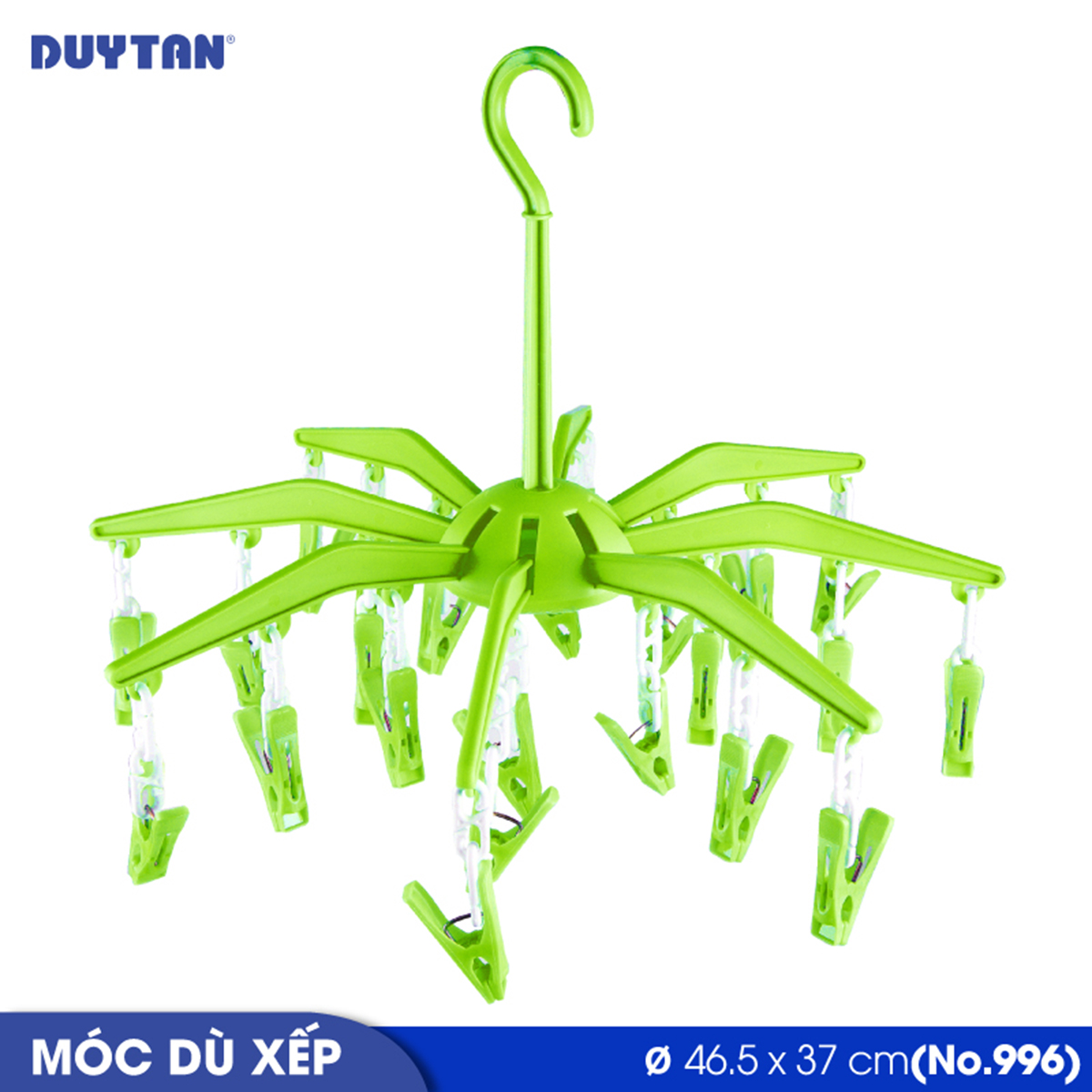 Móc dù xếp treo quần áo trẻ em nhựa Duy Tân 24 kẹp (Ø 46,5 x 37 cm) - 04953 - Giao màu ngẫu nhiên - Hàng chính hãng