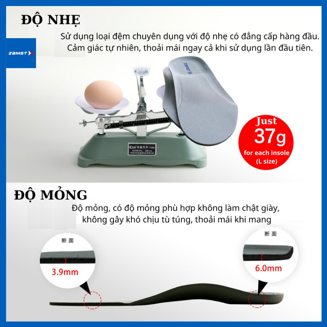 Lót giày ZAMST SPIKE Footcraft cushioned for SPIKE hỡ trợ cho các trận đấu SPIKE