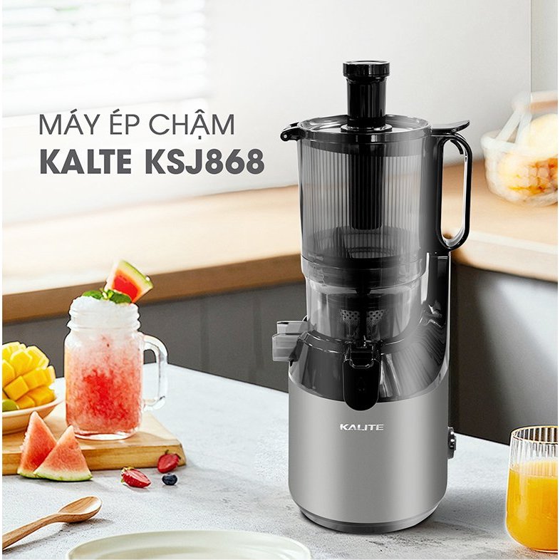 Máy Ép Chậm Kalite KSJ868, Công Suất 250w - Ống Tiếp 130mm, Ép Nguyên Quả Dễ Lắp Đặt và Vệ Sinh Máy, Hàng Chính Hãng