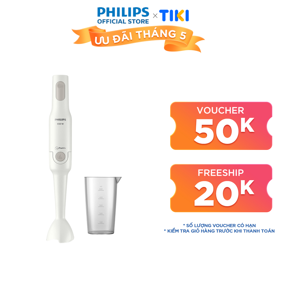 Máy xay cầm tay PHILIPS Promix HR2531 /00 650W thanh tay nhựa - Hàng Chính Hãng