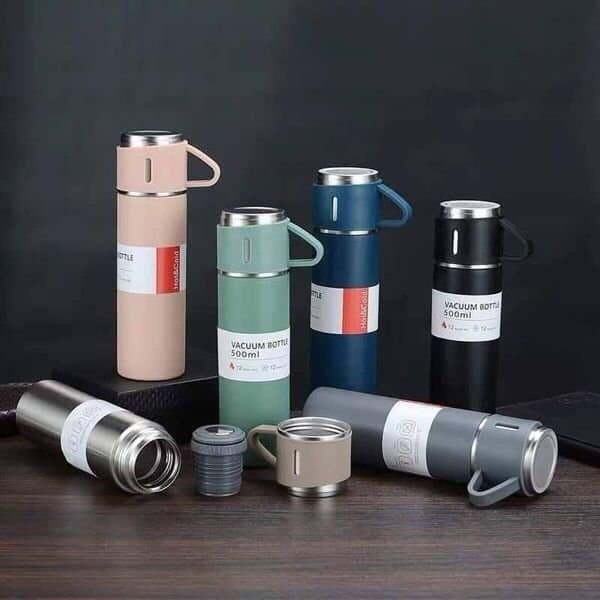 Sét bình giữ nhiệt kèm 2 cốc nhỏ chất liệu inox cao cấp siêu bền, giữ nhiệt tốt, thích hợp sử dụng khi đi làm, đi học, công tác, du lịch, nhiều màu cho cả nam và nữ HÀNG LOẠI 1