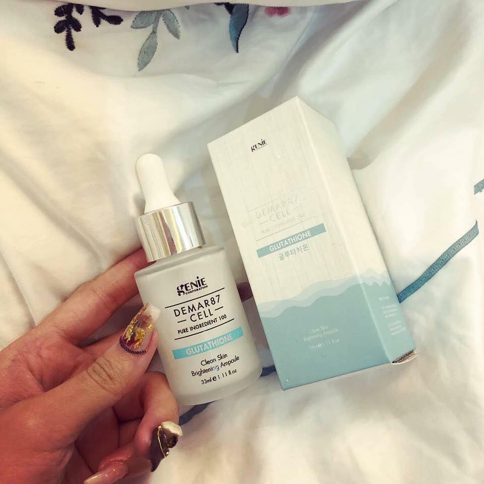 Serum truyền trắng da mờ thâm nám, sạm da, trẻ hóa da giúp da căng bóng sáng mịn Genie  Demar87 Cell Glutathione Korea 33ml