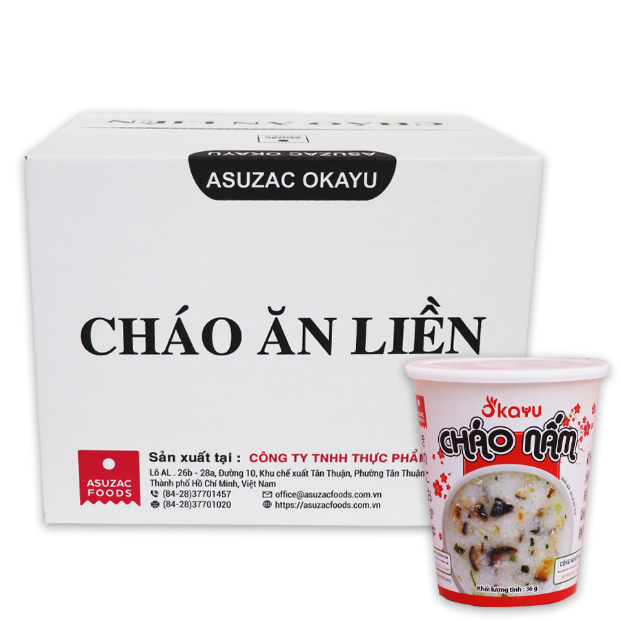 Cháo nấm Asuzac thùng 12 ly (36 g x 12 ly)