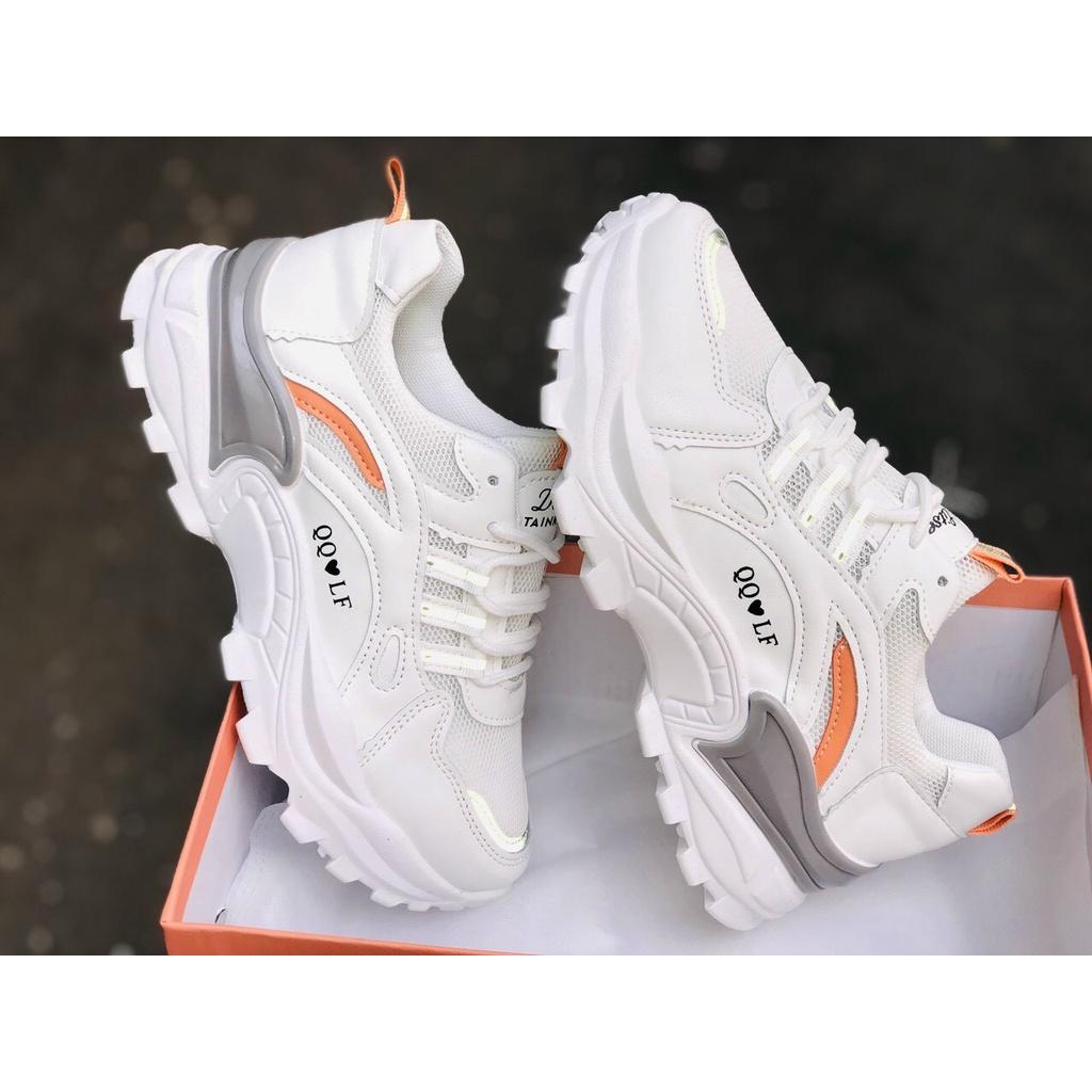 Giày sneaker nữ, giày thể thao QQLF viền phản quang đế tăng chiều cao size 35 đến 39