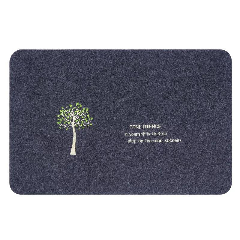 Thảm Trải Sàn, Thảm Chùi Chân Sợi Lông Thô Làm Sạch Bụi, Dày Chống Trượt Thêu Cỏ 4 Lá