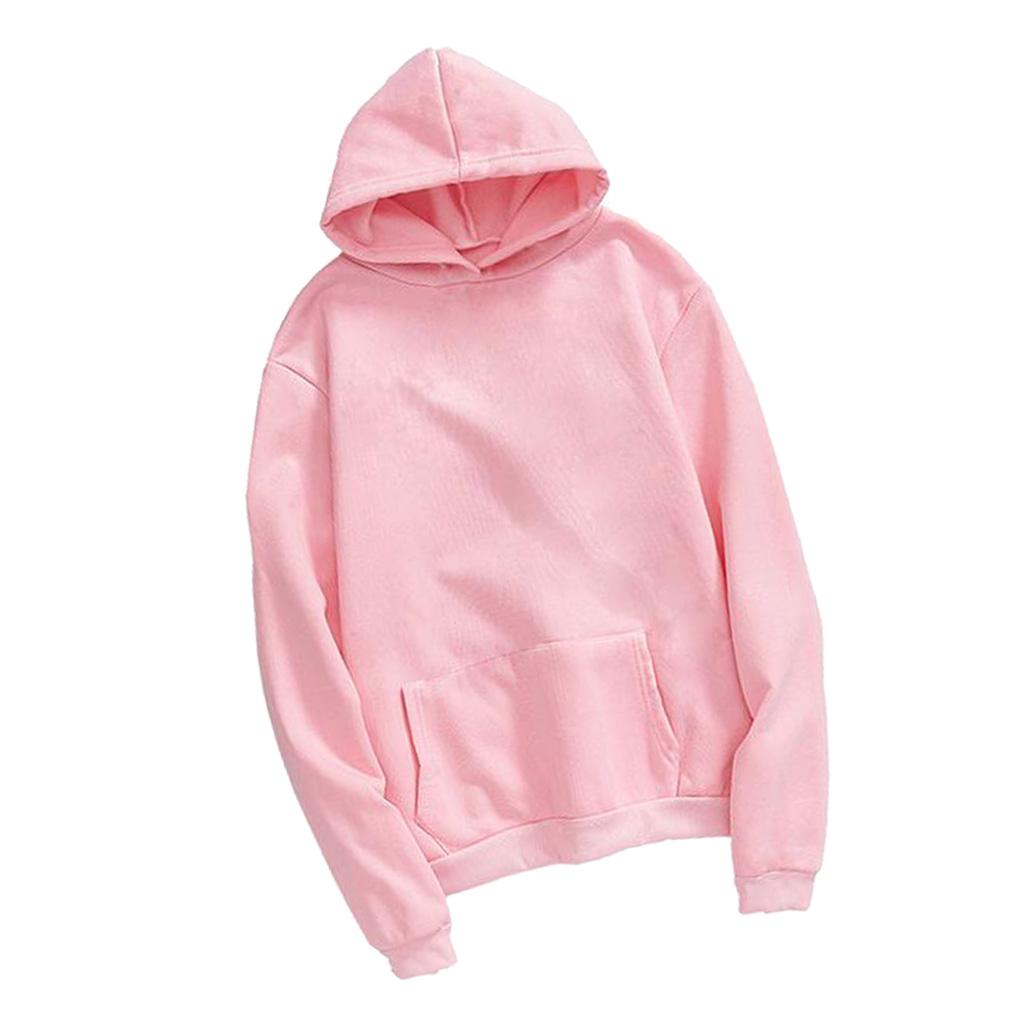 Womens Mens Hooded Fleece Sweatshirt Casual Basic Pullover Sweatshirt M-3XL