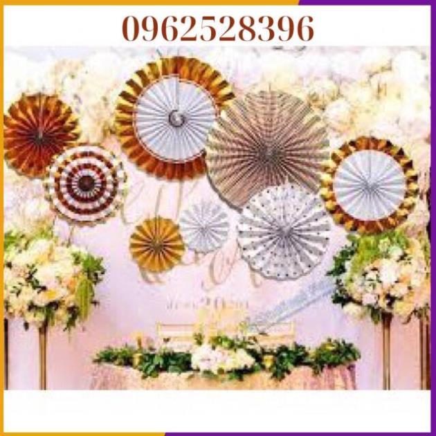 Set 8 Hoa Quạt Ép Kim