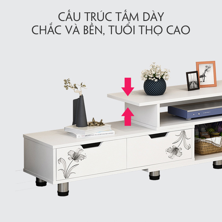 Tủ kệ tivi phòng khách băng gỗ - Tủ kệ tivi có ngăn kéo