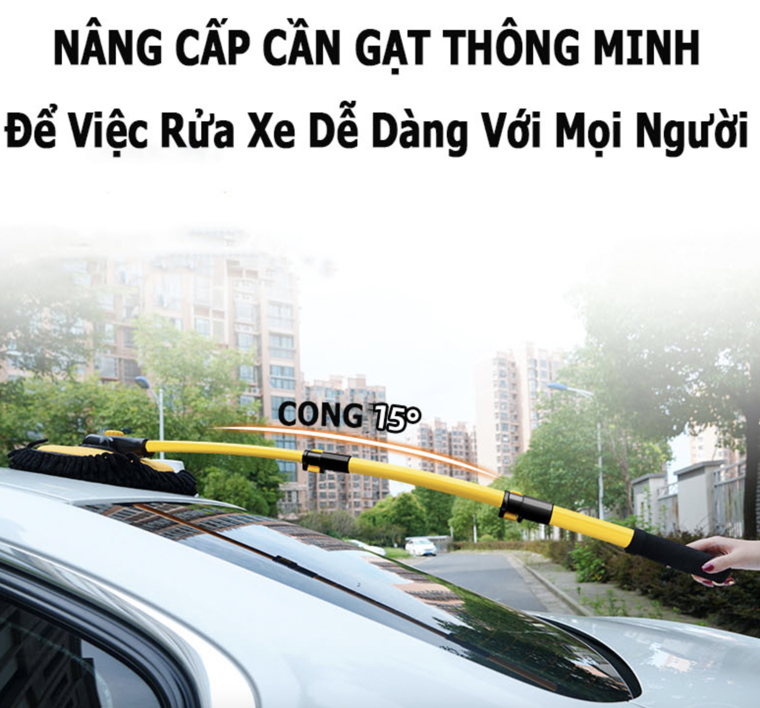 Chổi Rửa Xe Ô Tô Hợp Kim Nhôm, Cây Lau Bụi Xe O To