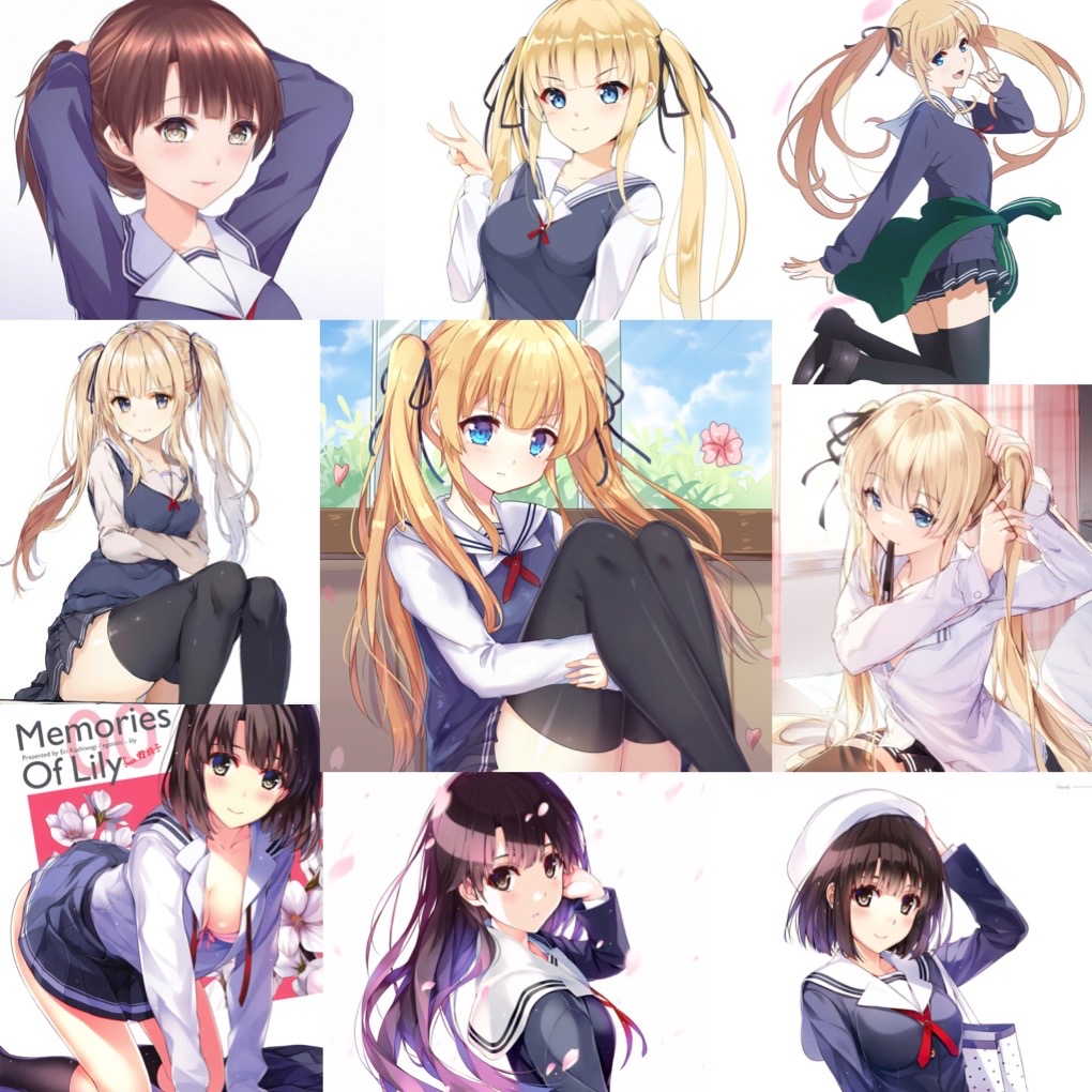 Sticker Saenai Heroine no Sodatekata 30-60 ảnh ép lụa khác nhau / hình dán Saenai Heroine no Sodatekata