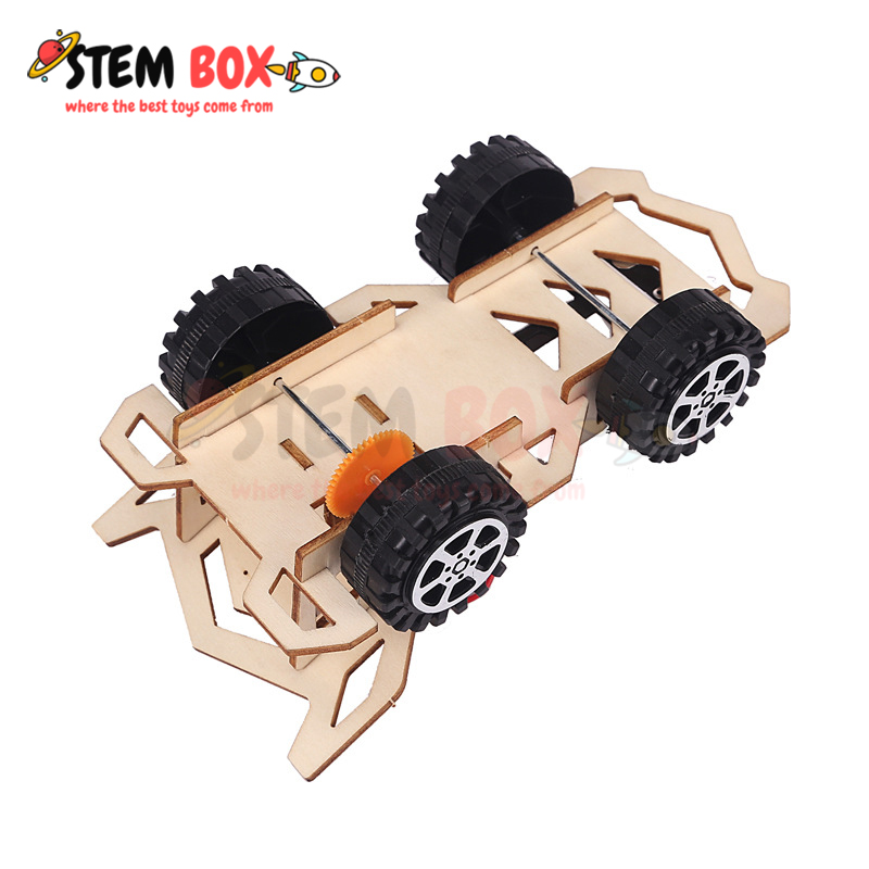 Đồ chơi khoa học tự lắp ghép mô hình xe đua chạy bằng pin - Trò chơi DIY STEM BOX