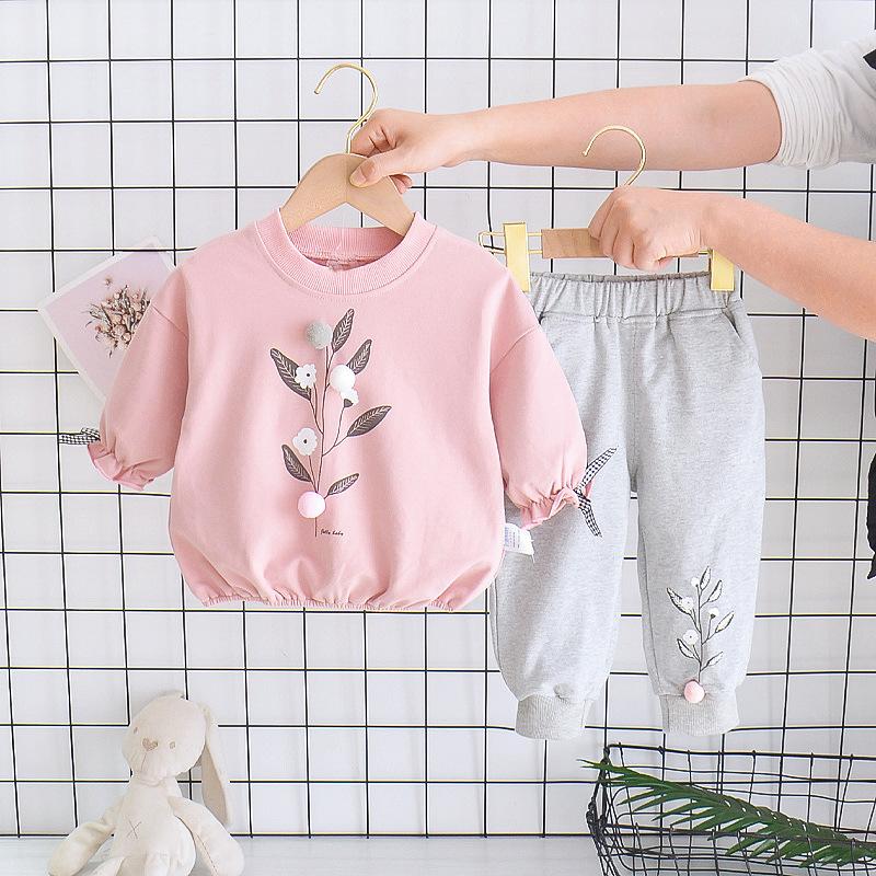 Trẻ Em Bé Gái Thu Đông Bộ Bé Gái Trang Phục Mùa Thu Quần Áo 1 Đến 6 Tuổi Tập Đi Thể Thao Áo Khoác Và Quần boutique Trẻ Em Quần Áo
