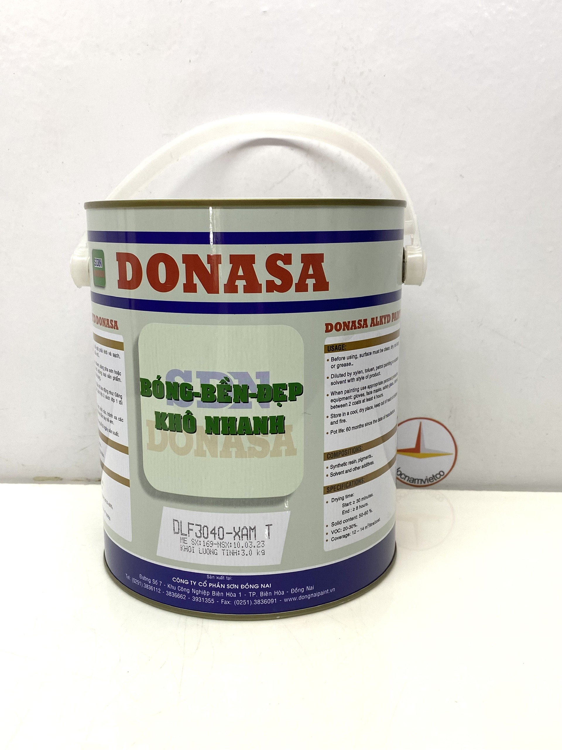 Sơn dầu Đồng Nai Donasa màu xám 3040 3kg _ DLF 3040
