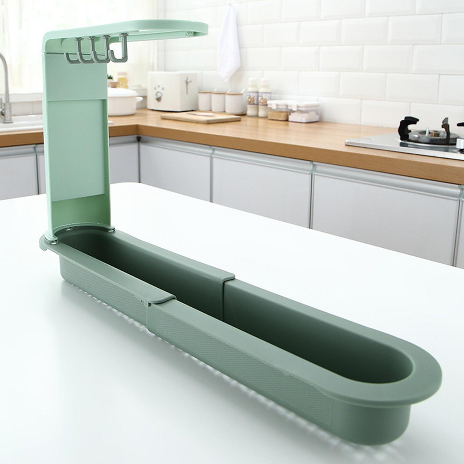 2 in 1 Sink Rack Sink Tray Drainer Rack Sink Organizer Storage Basket