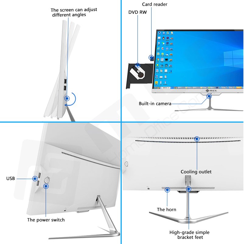 Bộ PC All In One MCC 6482P4 Home Office Computer CPU G6400/ Ram8G/ SSD240Gb/ DVDRW/ Camera/ Wifi/ IPS 24 inch- Chính hãng