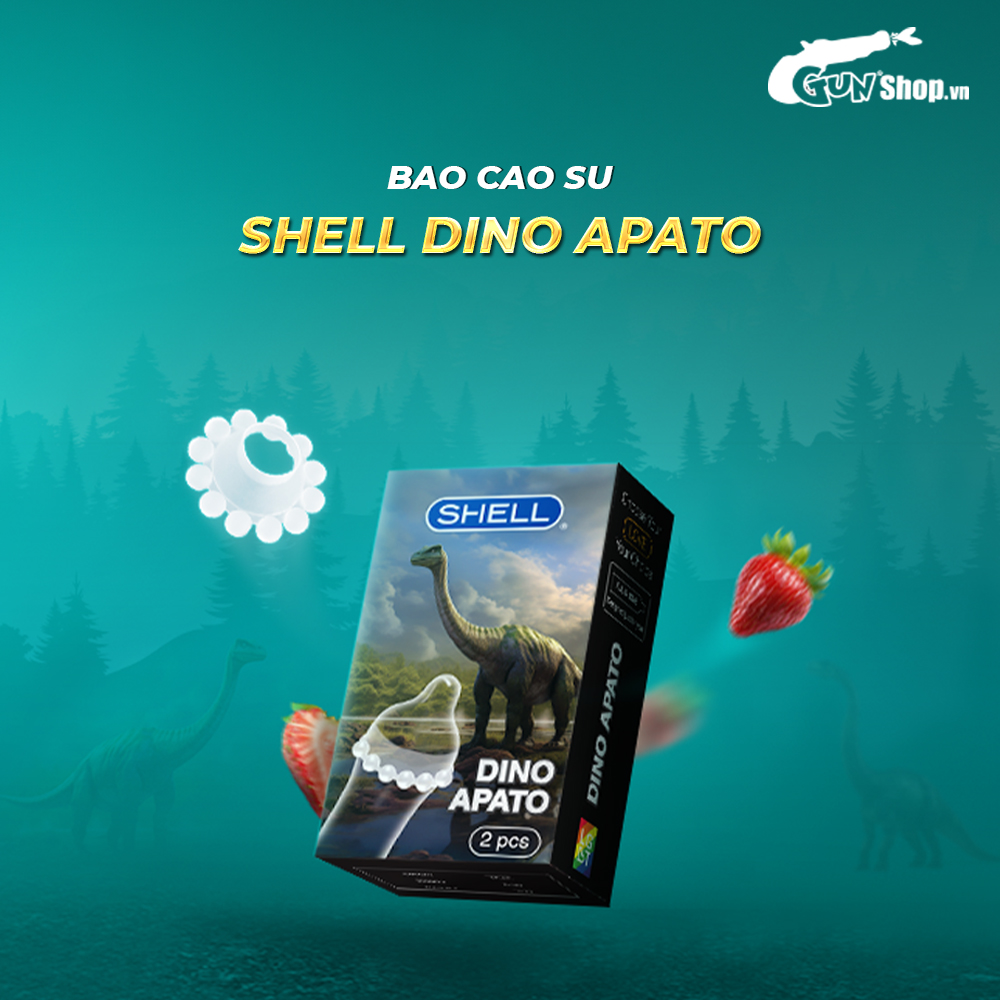 Bao cao su Shell Dino Apato - Hộp 1 phụ kiện + 1 bao Shell Performax (Hộp 2 cái)
