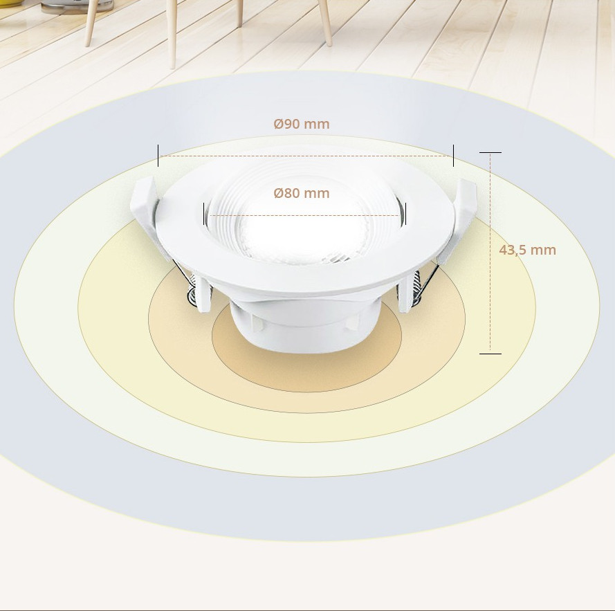 Đèn LED âm trần Downlight Đơn sắc Chỉnh góc Panasonic Công suất lỗ khoét phi 80mm, ánh sáng Trắng 6500K, ánh sáng Trung tính 4000K