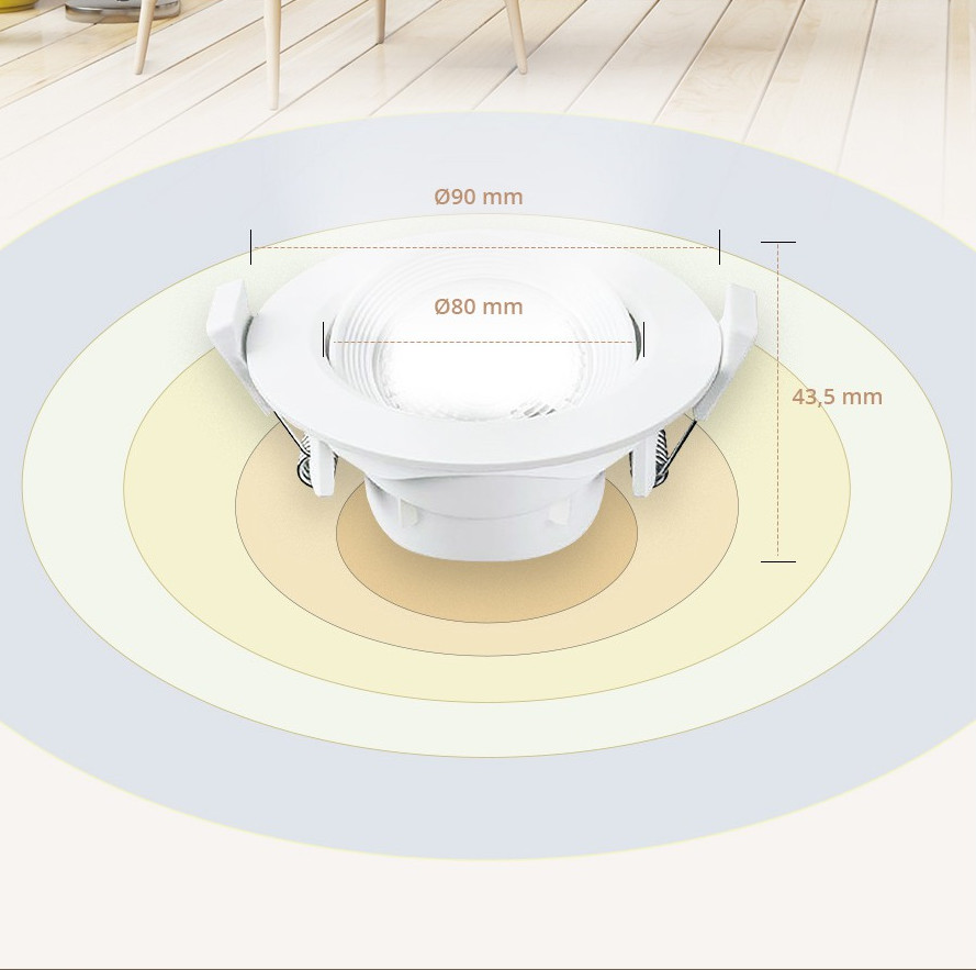 Đèn LED âm trần Downlight Đơn sắc Chỉnh góc Panasonic Công suất (5W,7W) lỗ khoét phi 80mm, ánh sáng Trắng 6500K, ánh sáng Trung tính 4000K