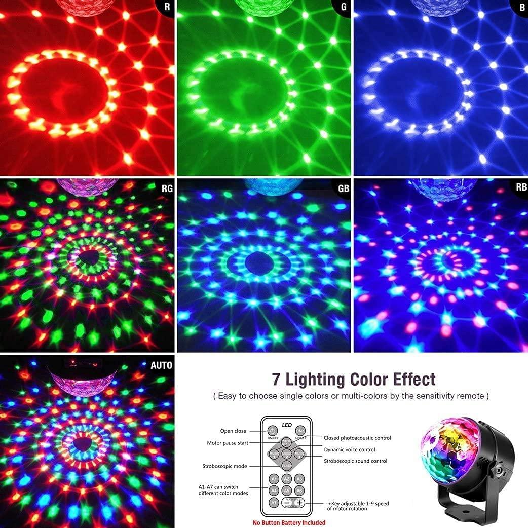 Bóng nhảy, đèn điều khiển giọng nói ở sân khấu, đèn LED party 360'176; quay, được trang bị điều khiển trẻ em từ xa/tiệc giáng sinh/bar/câu lạc bộ/DJ/xe hơi