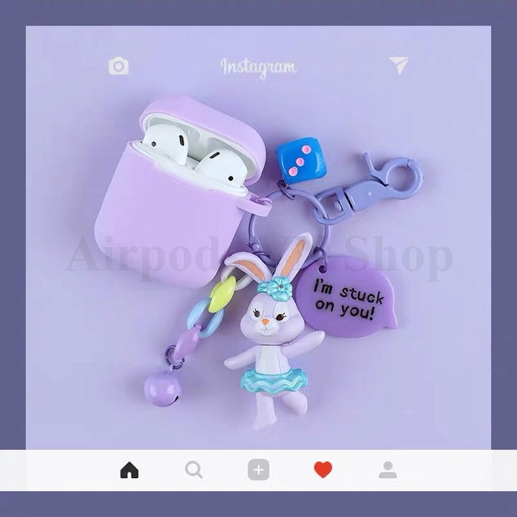Bao Case Ốp dành cho Airpods 1/2, i11, i12... silicon móc thỏ ngọc, gấu kute cao cấp