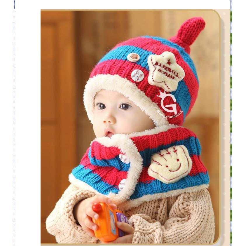 Khăn mũ len đáng yêu cho bé