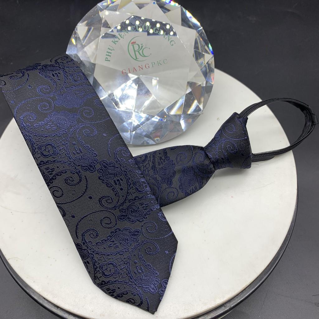 Cà Vạt Nam GiangpkcThắt Sẵn, Dây Kéo, Bản nhỏ 6cm công sở Vải Silk Lụa 100%, 3 Lớp mẫu mới tháng 7-2021