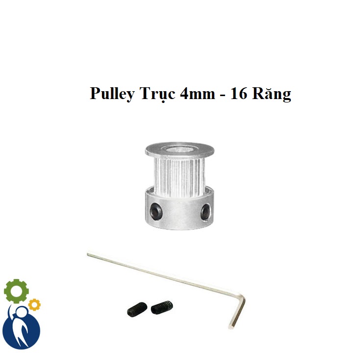 Buly, Puly, Pulley Trục 4mm - 16 Răng, sử dụng với dây đai 2GT-6mm