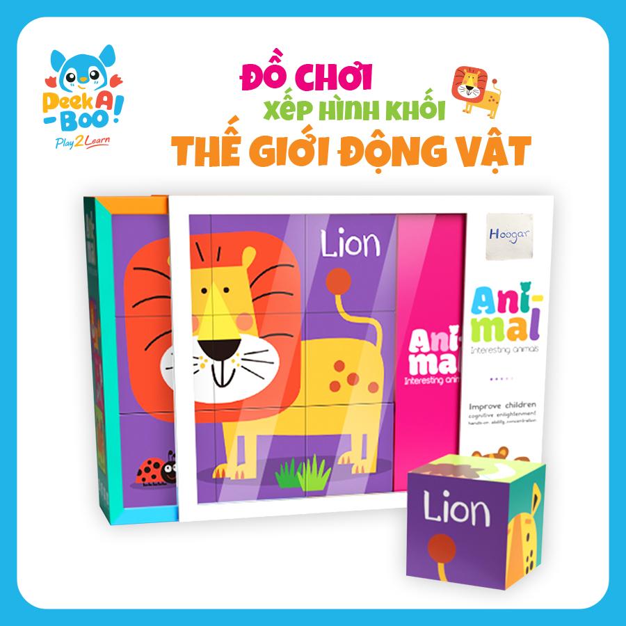 Đồ Chơi Xếp Hình Khối 9 Chi Tiết-Thế Giới Động Vật PEEK A BOO PAB041A