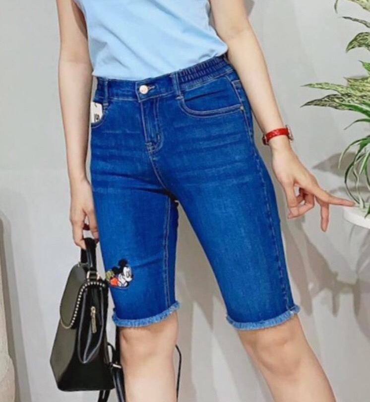 Quần lửng jean thun thêu lai tua hàng siêu đẹp