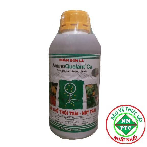 Phân bón lá đạm sinh học Growmore AminoQuelant Ca 1 lít Chống thối và Nứt trái