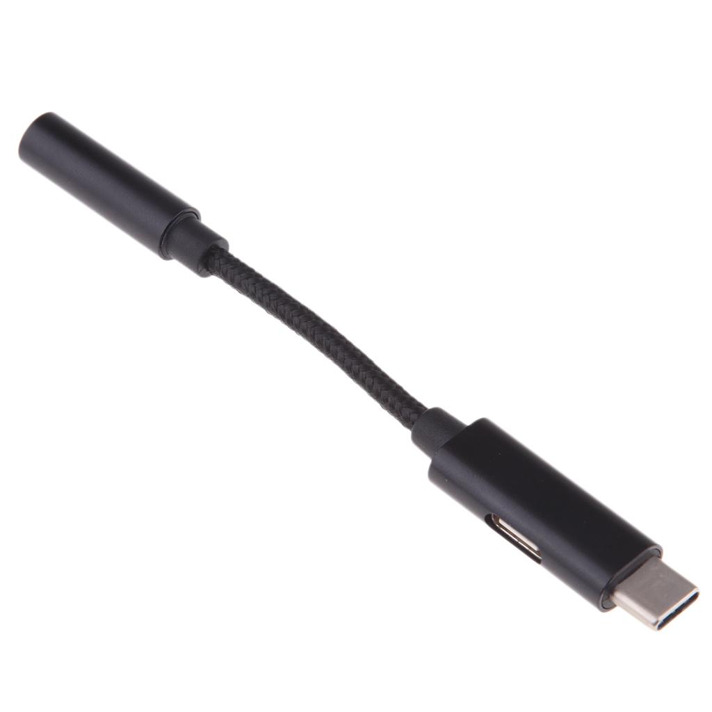 2 in 1 USB Type C Cable Fast Charge to 3.5mm Audio Headphone Adapter Converter Supports Audio and Charging for Motorola MotoZ, Letv