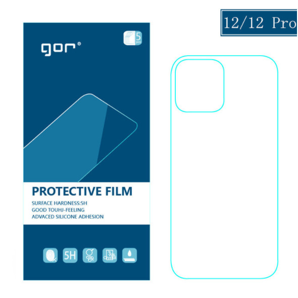 Bộ 5 dán dẻo Gor cho iPhone 12 Pro Max, 12 Pro, 12, 12 Mini bảo vệ máy ( 5 miếng mặt sau) hàng nhập khẩu