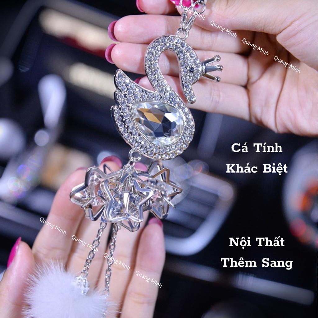 ️ Trang Trí Xe Hơi Hình Thiên Nga ️ Đính Đá Pha Lê Sang Trọng