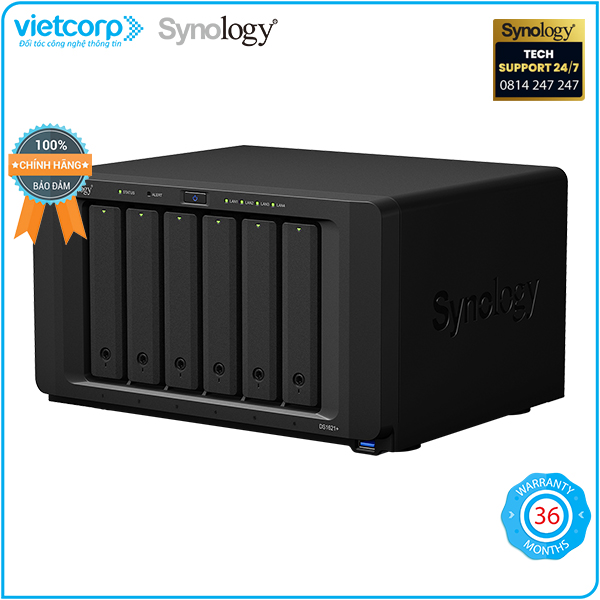 Thiết Bị Lưu Trữ Qua Mạng NAS Synology DS1621+ - Hàng Chính Hãng