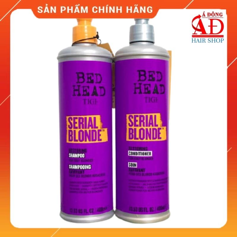 BỘ DẦU GỘI XẢ TIGI SERIAL BLOND CHO TÓC NHUỘM TẨY SÁNG USA [MÀU TÍM