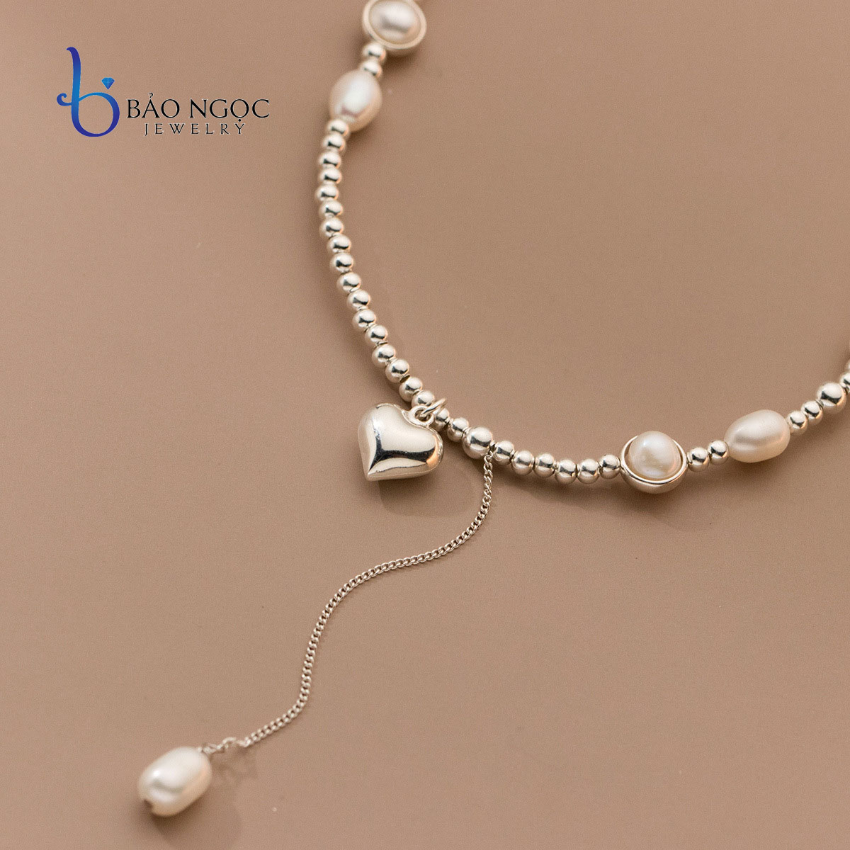 Dây Chuyền Bạc Mix Ngọc Trai Jolie, Vòng Cổ Ngọc Trai Chữ Y Sành Điệu - DB2814 - Bảo Ngọc Jewelry