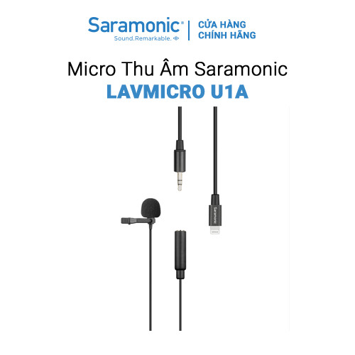 Micro Thu Âm Cài Áo Saramonic LAVMICRO U1A - Để Phỏng Vấn/Livestream/Podcast Cổng 8 chân Cho Điện Thoại Thiết Bị iOS - Hàng Chính Hãng