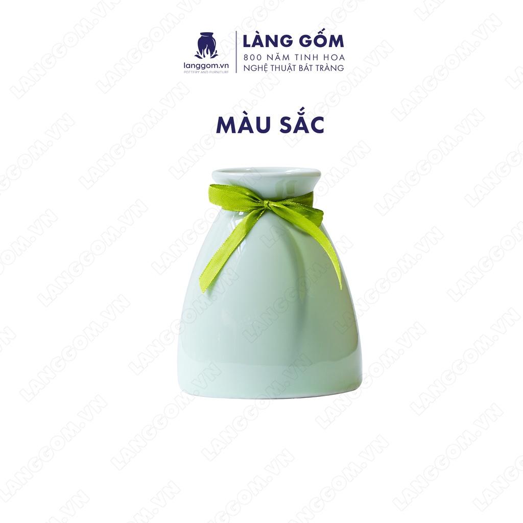 Bình hoa, lọ hoa Gốm sứ Bát Tràng cao cấp Men ngọc chân váy dùng làm quà tặng, trang trí - Làng Gốm Bát Tràng