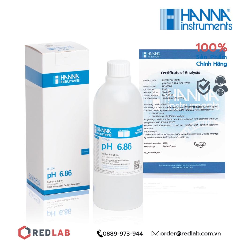 Dung dịch hiệu chuẩn pH 6.86 pH 9.18 Hanna HI7009L, HI7009/1L, HI7006L, HI7006/1L