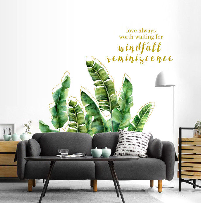 Decal trang trí tường - Bụi chuối xanh