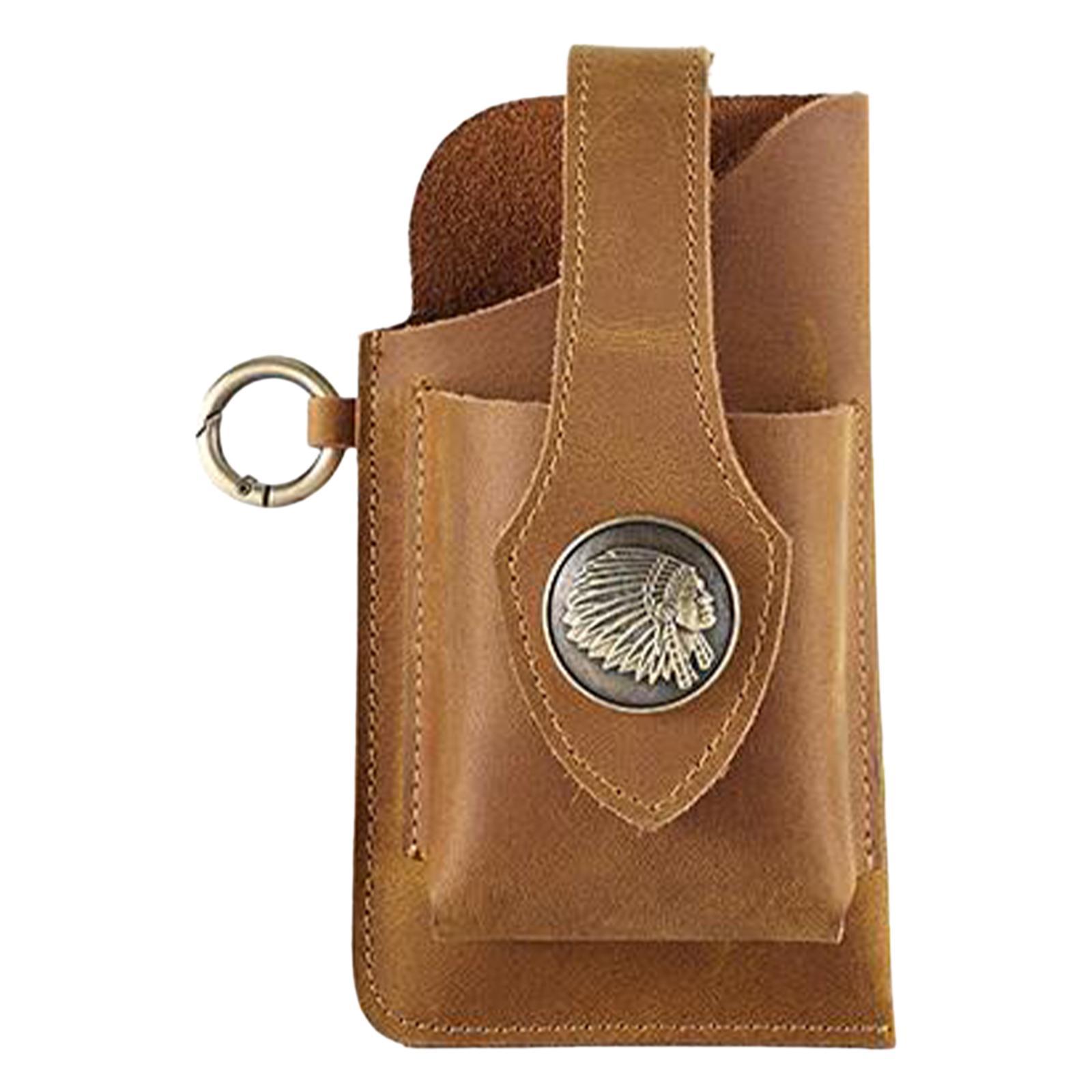 Leather Belt Phone Pouch, Cell Phone Holster, Universal Leather Phone Case with Belt Clip, for Men and Women