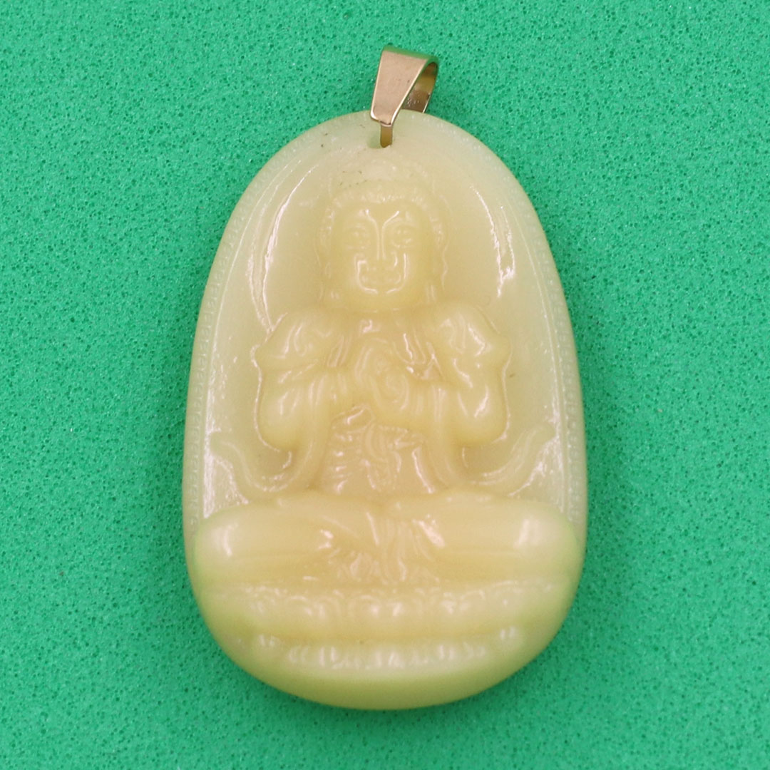 Mặt dây chuyền Phật Như Lai Đại Nhật thạch anh vàng 4.3cm - phật bản mệnh tuổi Mùi, Thân