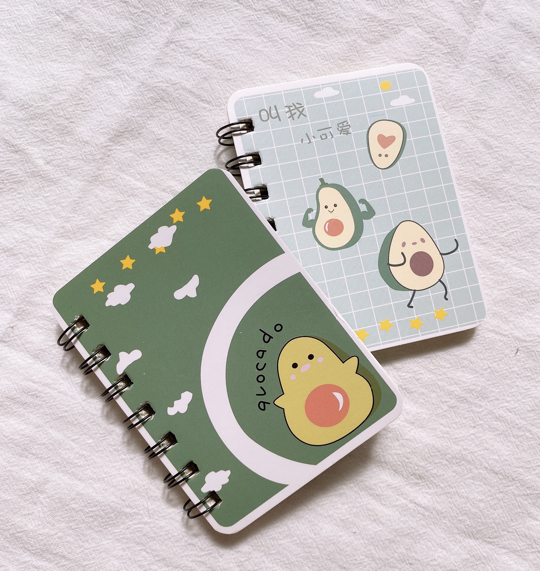 COMBO 2 SỔ TAY MINI GÁY LÒ XO, HÌNH QUẢ BƠ AVOCADO XINH XẮN