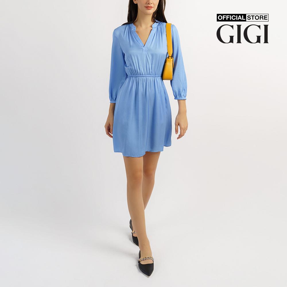 GIGI - Đầm mini cổ V tay dài xếp li thời trang G2101D221170-25