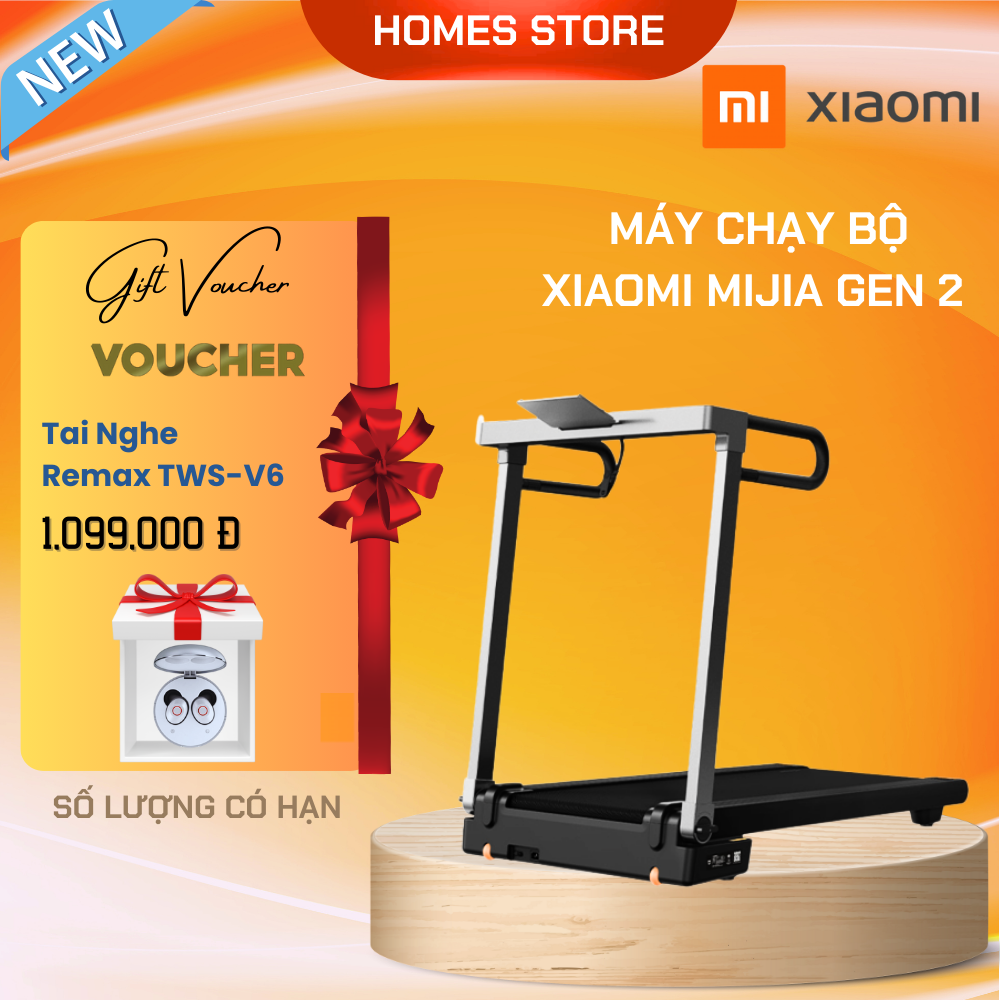 Máy Chạy Bộ Xiaomi Mijia Gen 2 Kết Nối App Tốc Độ Tối Đa 15km/h Công Suất 750 W - Hàng Nhập Khẩu