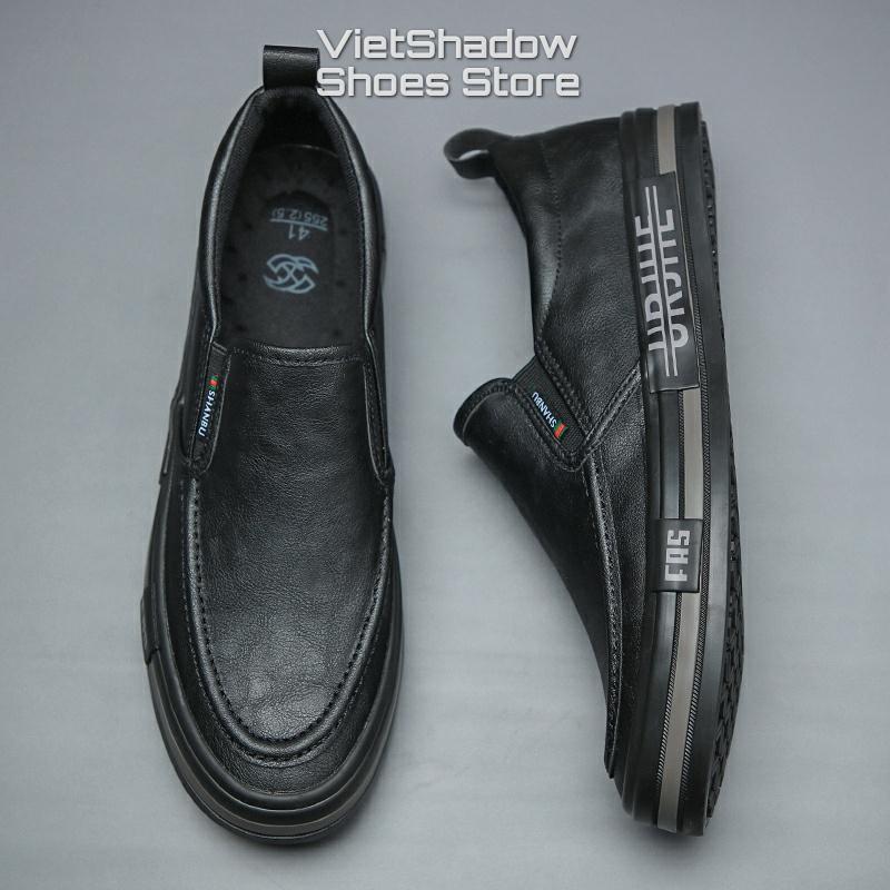 Slip on, giày lười nam thương hiệu Shanbu - Chất liệu da PU, đế cao su 5 màu tuyệt đẹp - Mã SP 22807