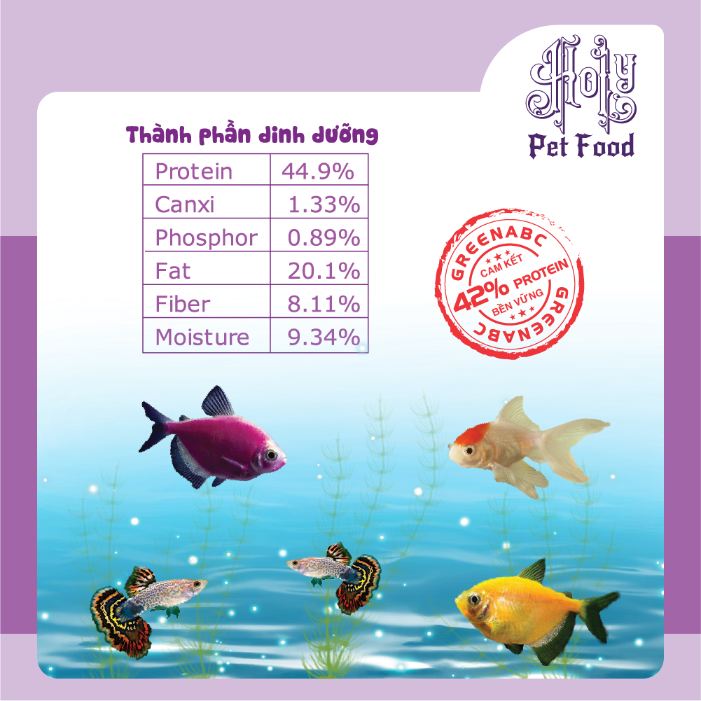 Thức ăn BSDD CÁ CẢNH NHỎ - Neon, Cánh Buồm, Molly, 7 màu, 3 đuôi, ...