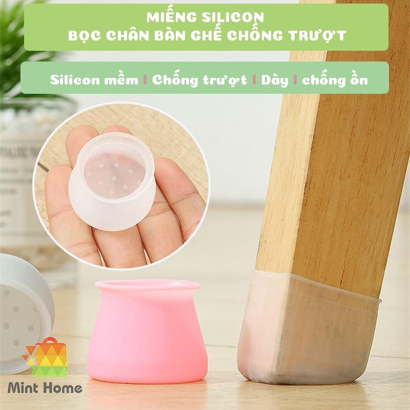 4 Miếng lót sàn nhà bọc chân ghế, bọc chân bàn silicon, cao su