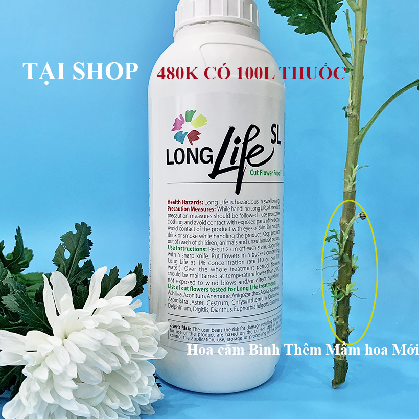 NƯỚC DƯỠNG HOA LÂU TÀN THẾ HỆ MỚI DÙNG CHO MỌI LOẠI HOA HIỆU LONGLIFE SL (CHAI 1L PHA 100L NƯỚC) NHẬP KHẨU GADOT ISRAEL